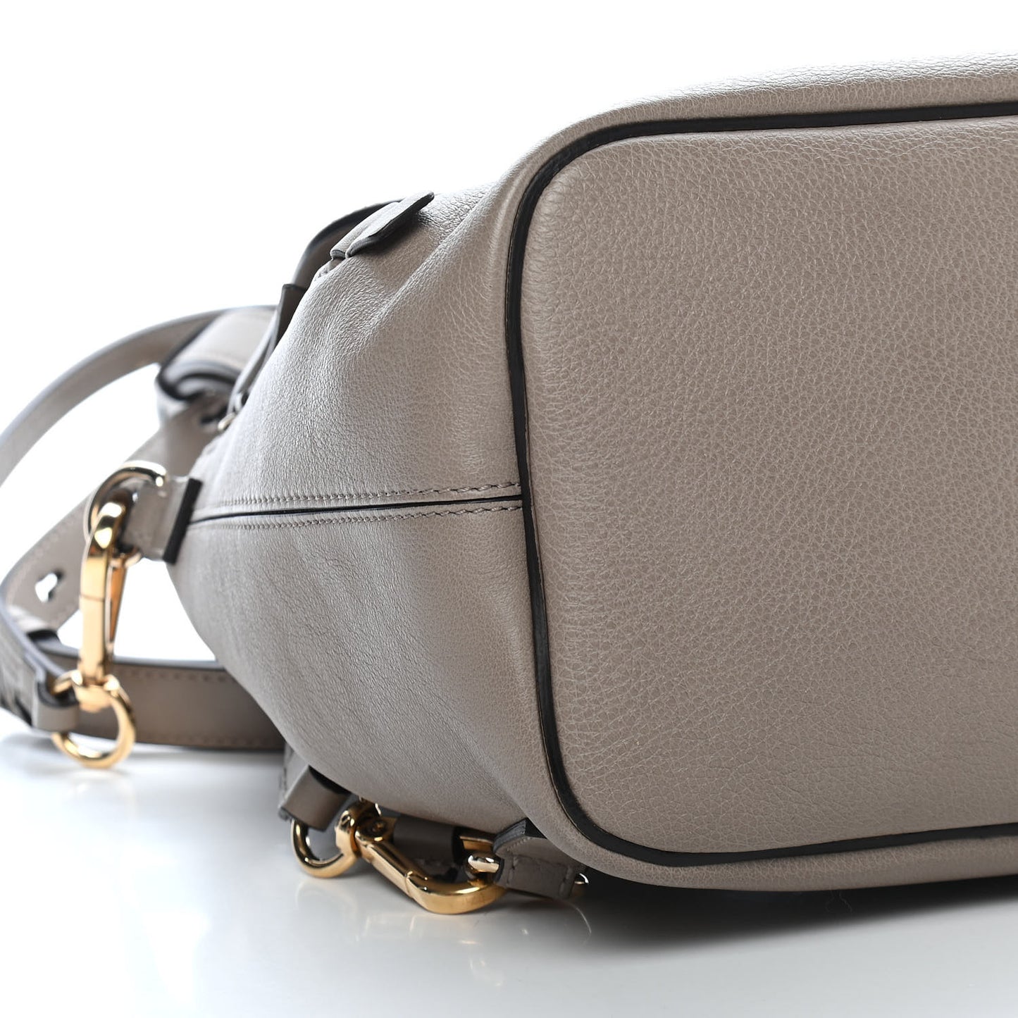 Suede Calfskin Small Faye Backpack Motty Grey