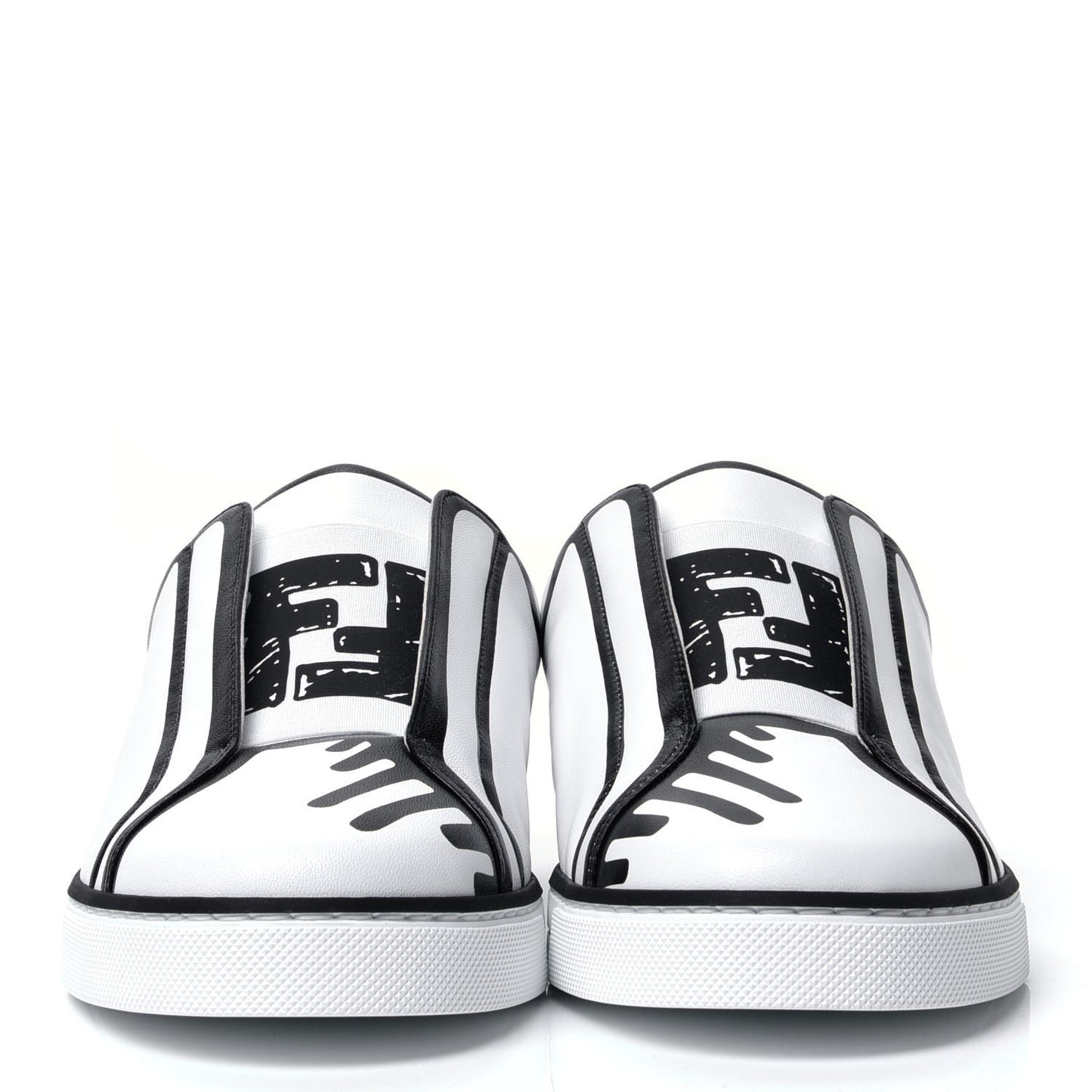 X JOSHUA VIDES Nappa Rockoclick Slip On Sneakers 38.5 Snow White Black