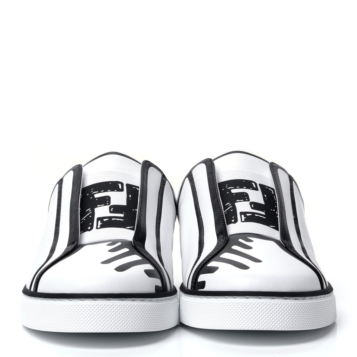 Fendi X JOSHUA VIDES Nappa Rockoclick Slip On Sneakers 38.5 Snow White Black 2 of 11