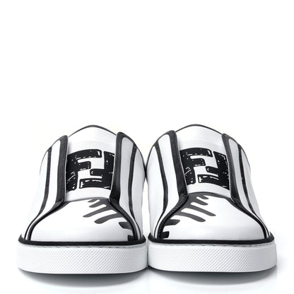 Fendi X JOSHUA VIDES Nappa Rockoclick Slip On Sneakers 38.5 Snow White Black 2 of 11