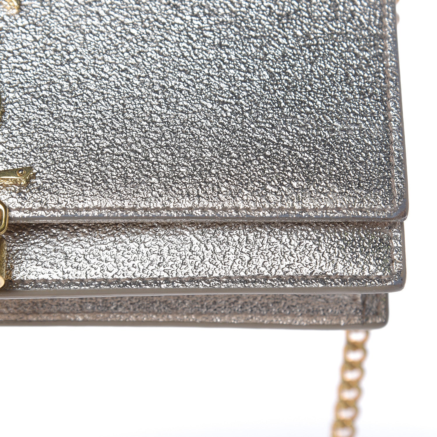 Saint Laurent Metallic Calfskin Kate Monogram Tassel Chain Wallet Gold 12 of 13