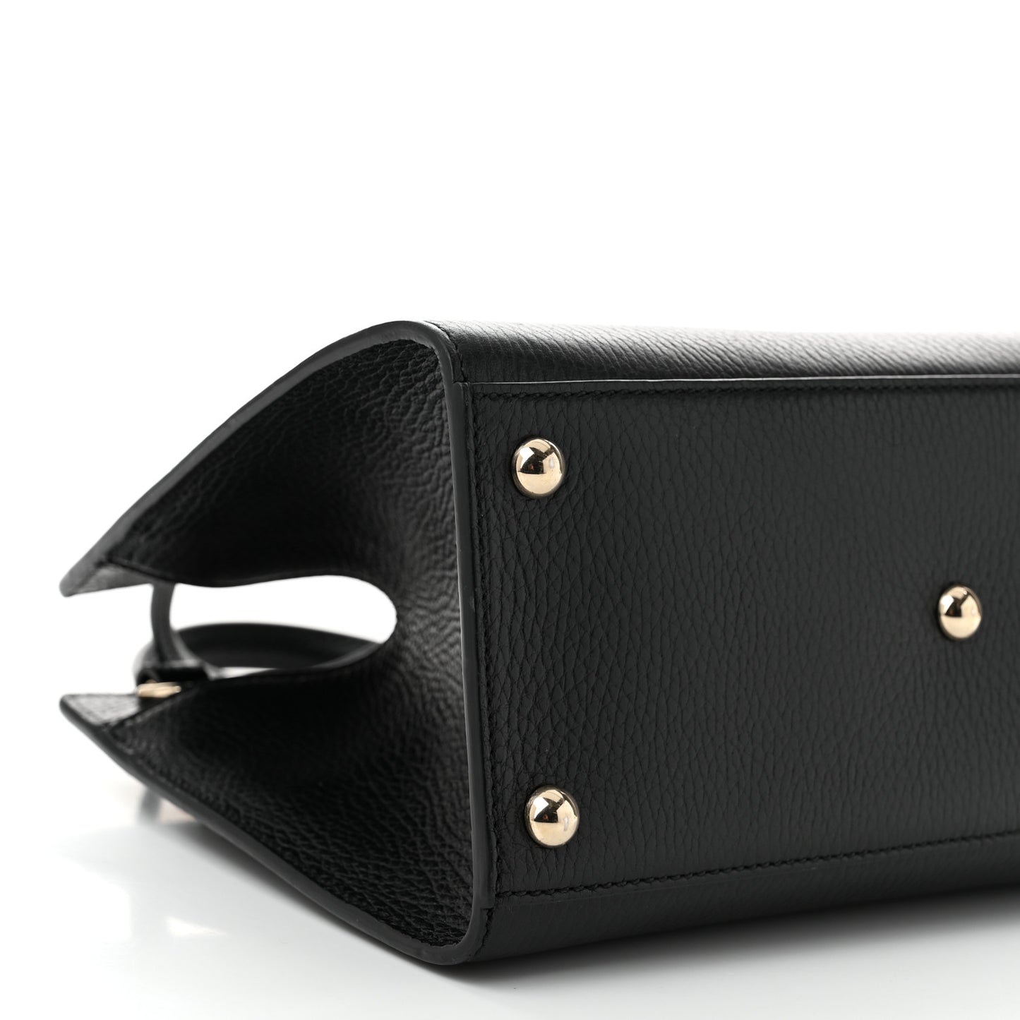 Pebbled Calfskin Medium Soho Top Handle Satchel Black