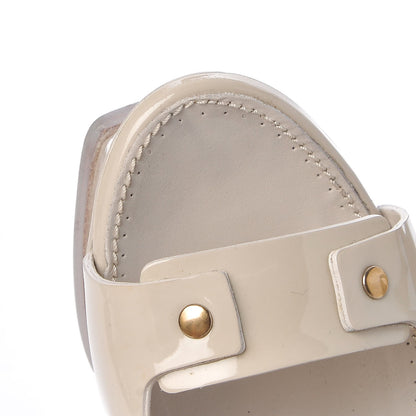 Saint Laurent Patent Tribute Stud Platform Sandals 36.5 White 14 of 14