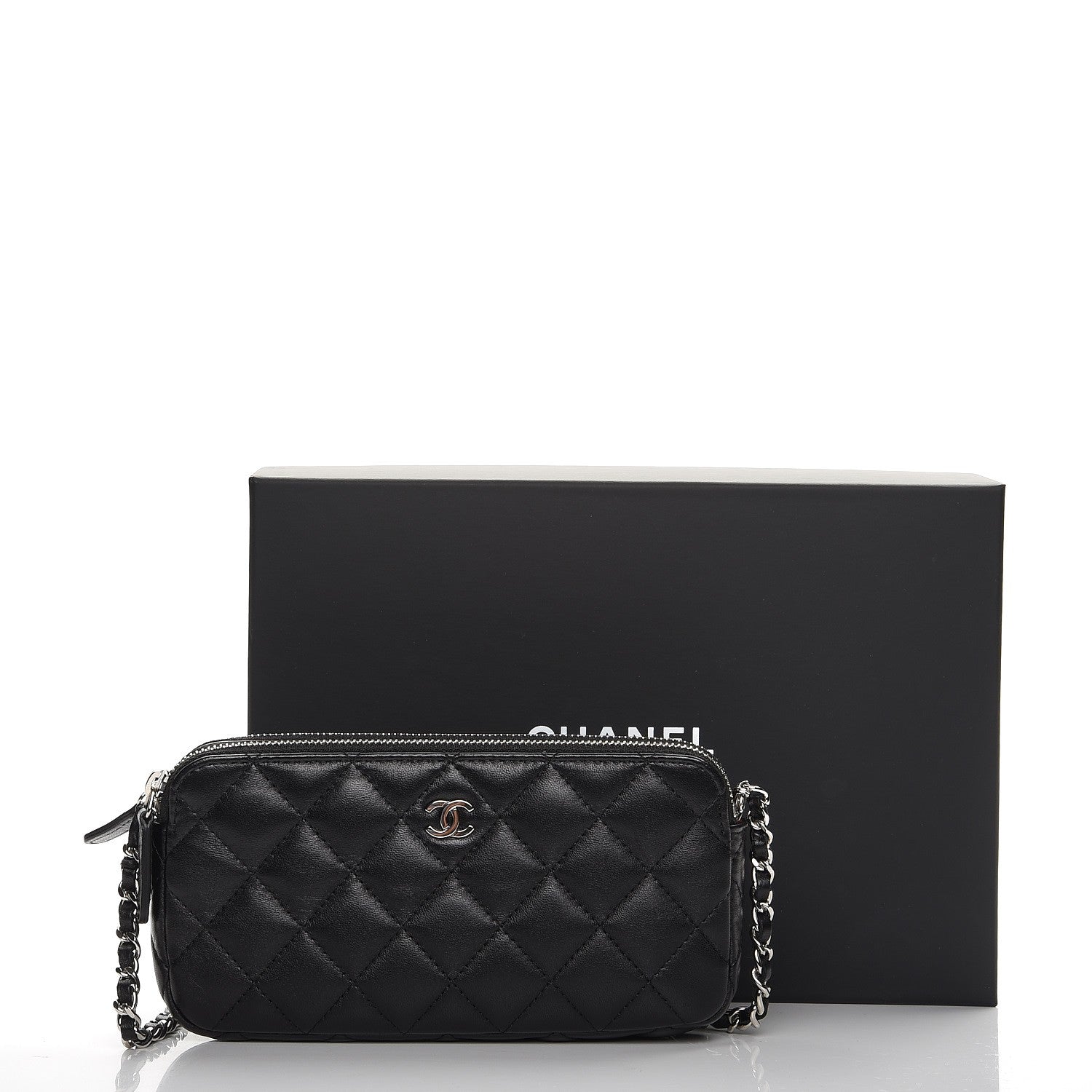 Chanel Lambskin Quilted Small Clutch With Chain Black 9 of 9