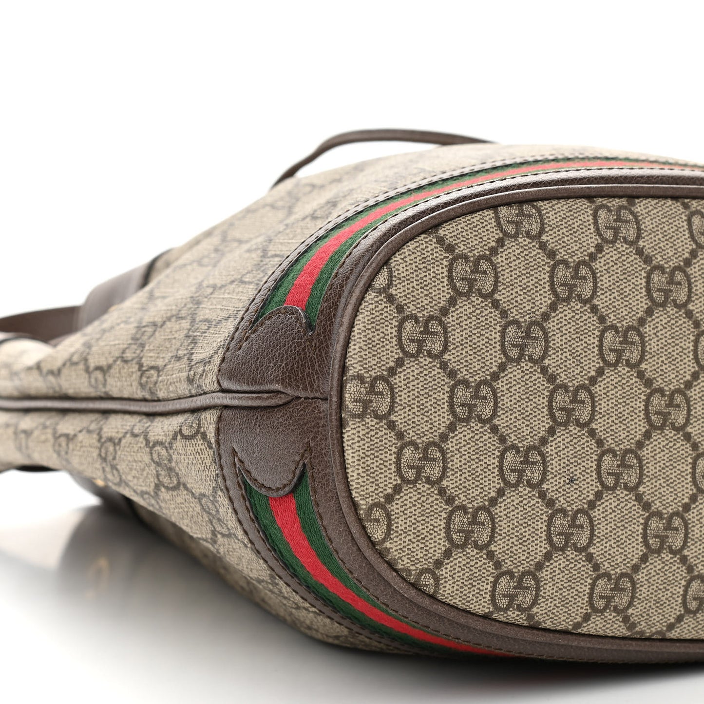 GG Supreme Monogram Web Ophidia Bucket Bag Brown
