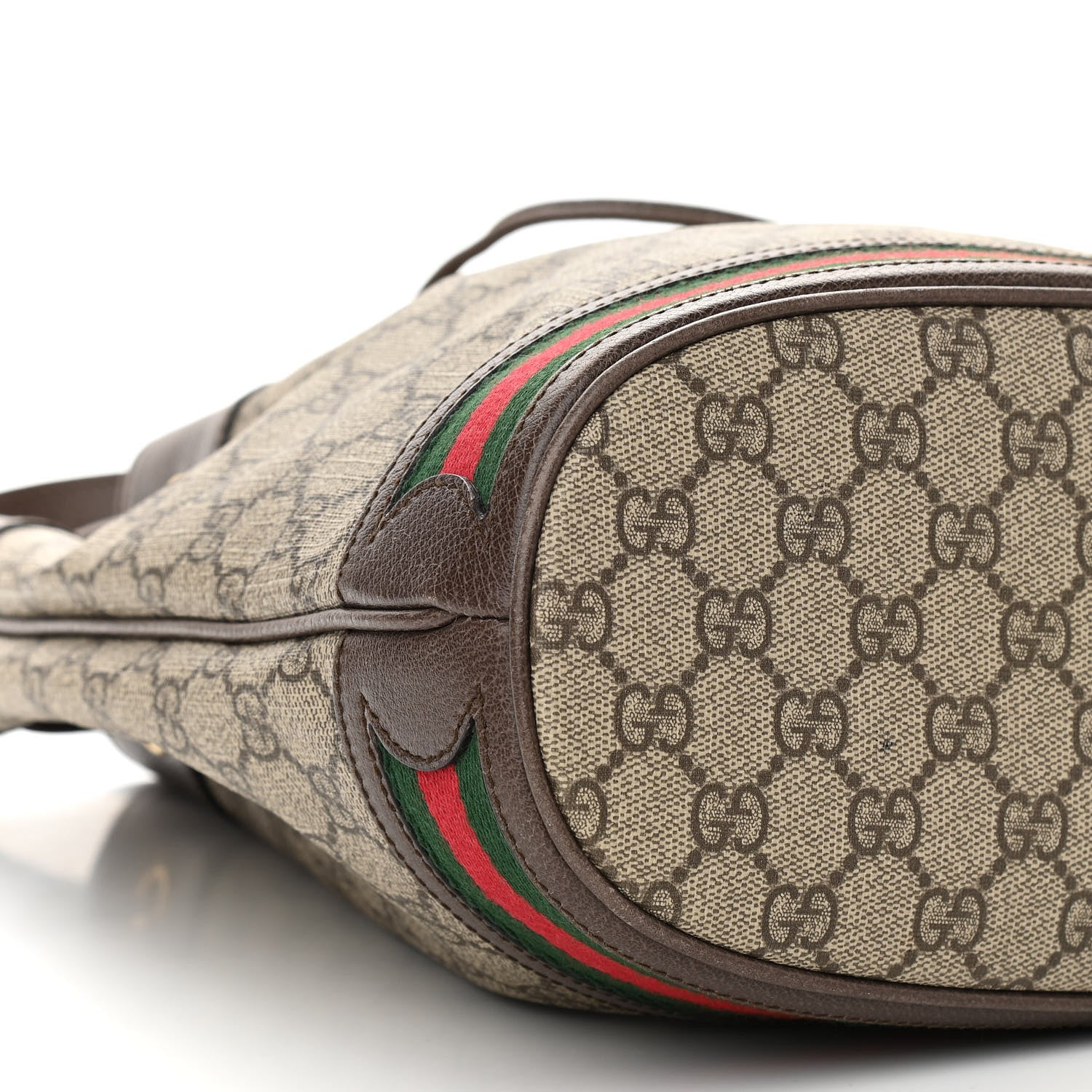 Gucci GG Supreme Monogram Web Ophidia Bucket Bag Brown 8 of 16