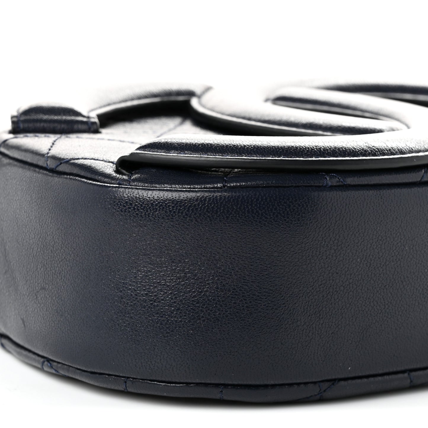 Lambskin Quilted Coco Midnight Camera Case Navy