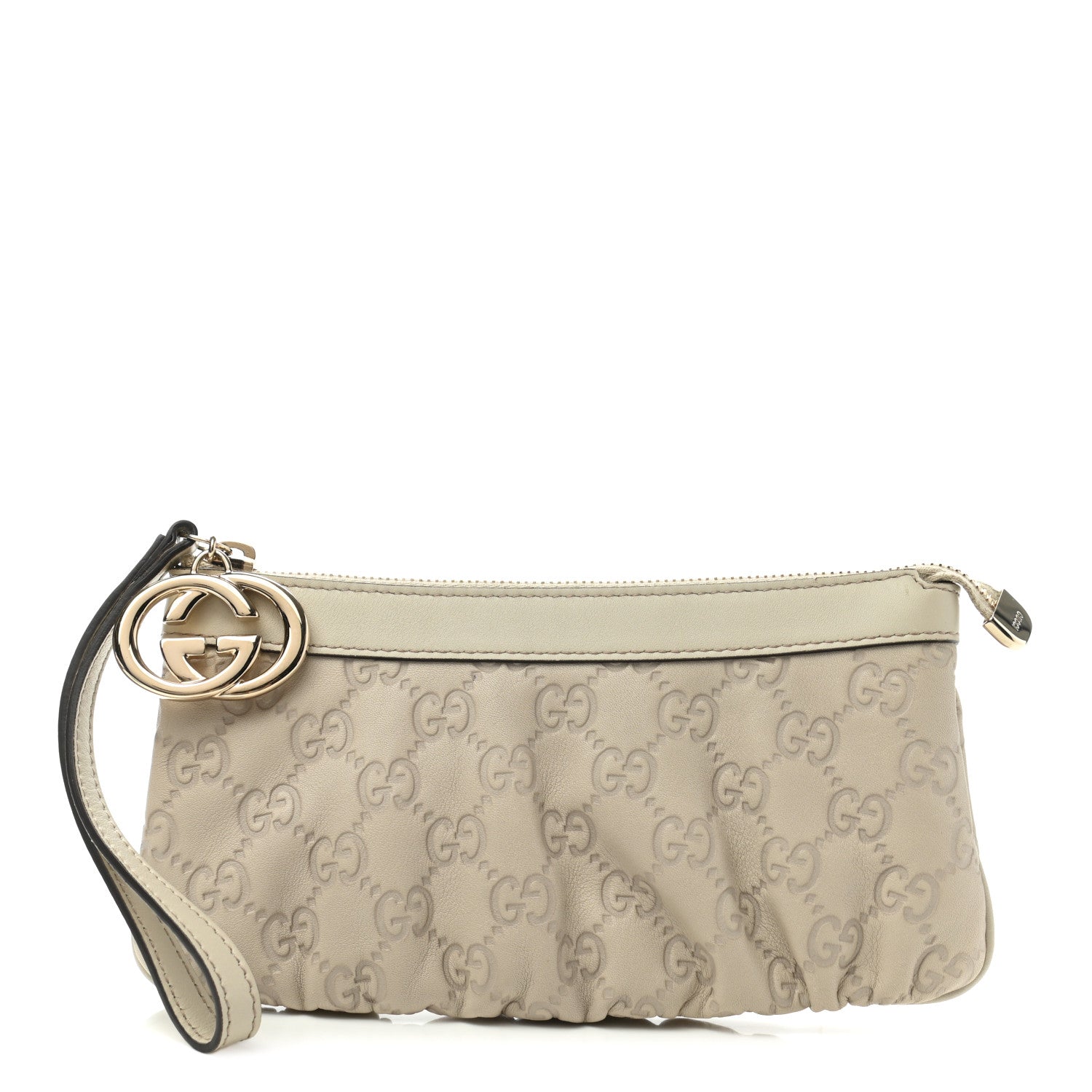 Gucci Guccissima New Britt Wristlet Off White 1 of 9