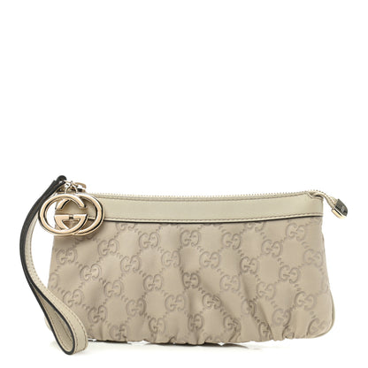 Gucci Guccissima New Britt Wristlet Off White 1 of 9