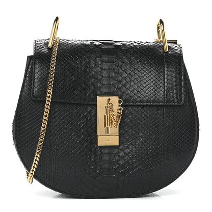 Chloe Snakeskin Drew Shoulder Bag Black 1 of 15
