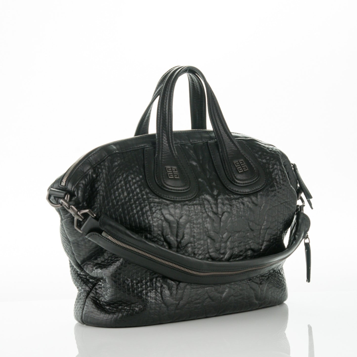 Calfskin Cable Embossed Medium Nightingale Black