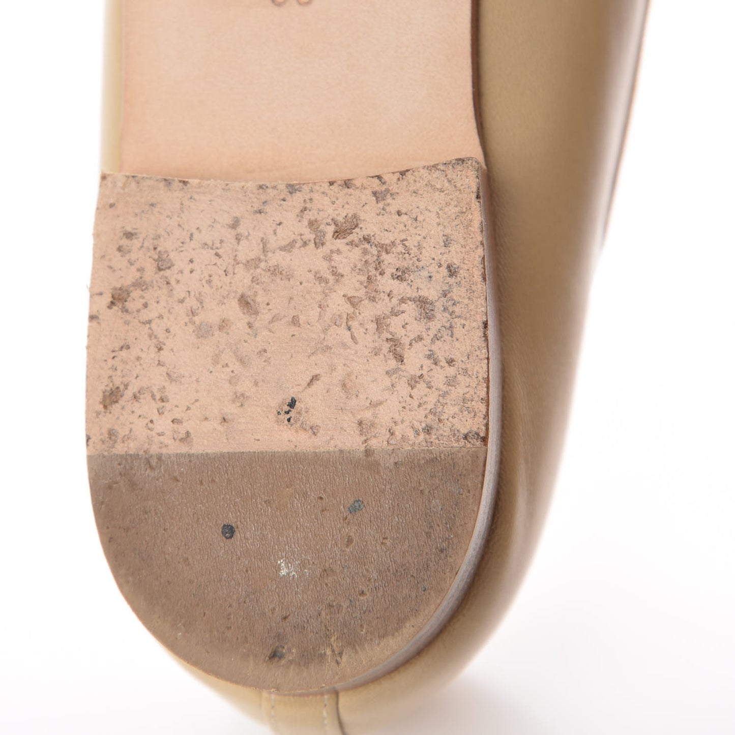 Lambskin Cap Toe CC Ballerina Flats 36 Beige