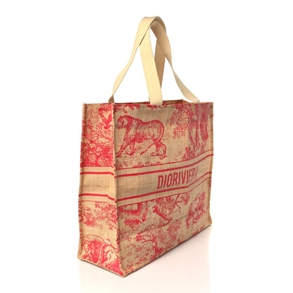 Christian Dior Straw Dioriviera Tote Pink 3 of 8
