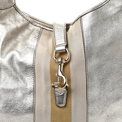 Gucci Metallic Calfskin Web Large Jackie O Bouvier Hobo Gold 18 of 18