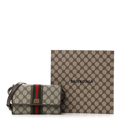 Gucci X BALENCIAGA BB Supreme Monogram Web Ophidia Crossbody Wallet Beige New Acero 12 of 12