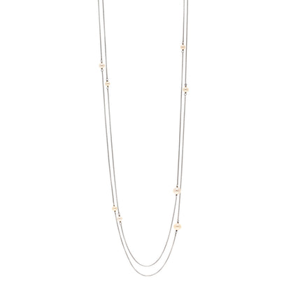 David Yurman Sterling Silver Pearl Station Necklace 72" 1 of 4