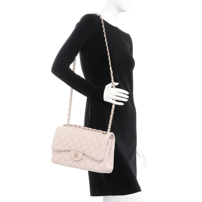 Chanel Lambskin Quilted Jumbo Double Flap Light Beige 3 of 12
