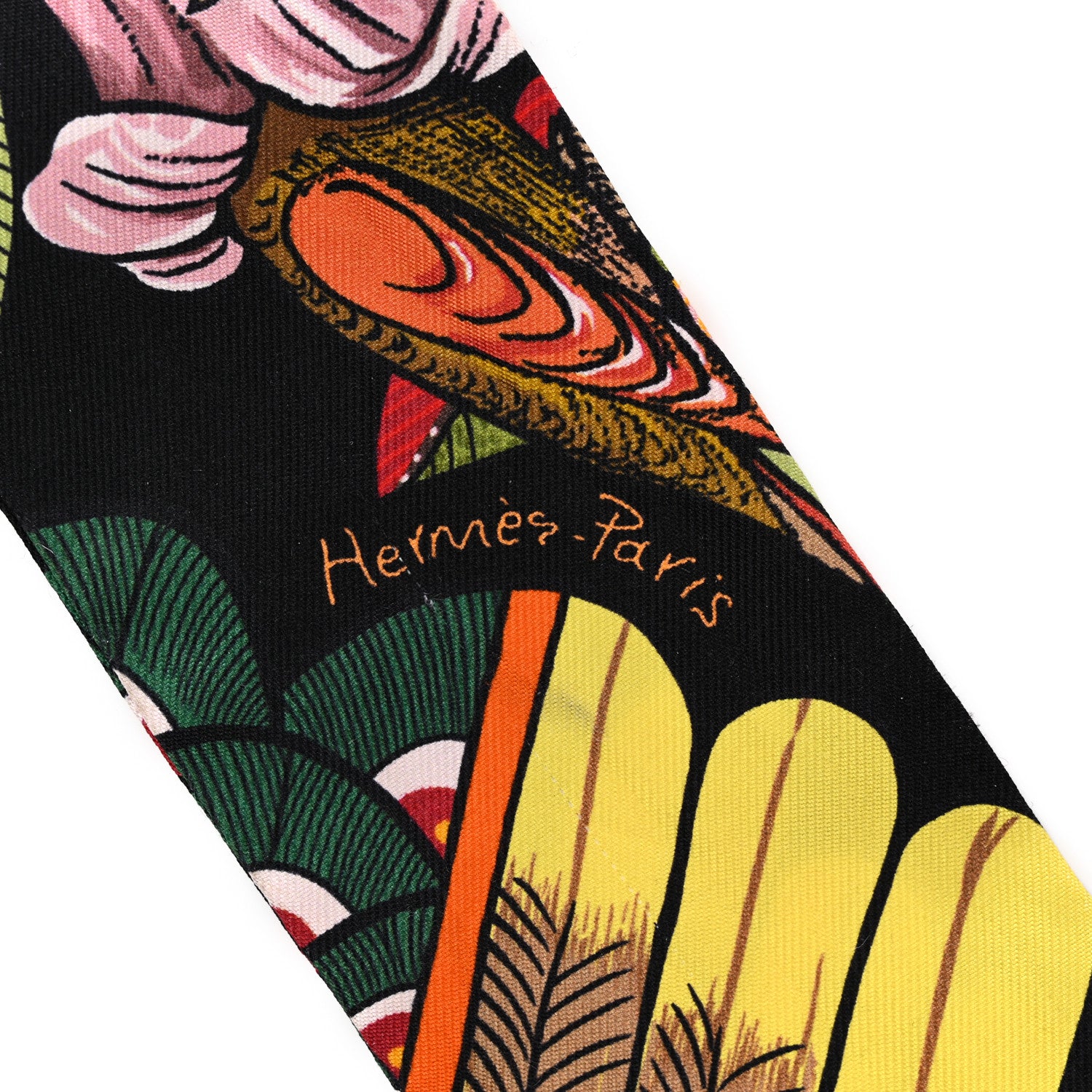 Hermes Silk Tree Of Song Twilly Black Rouge Vert 2 of 5