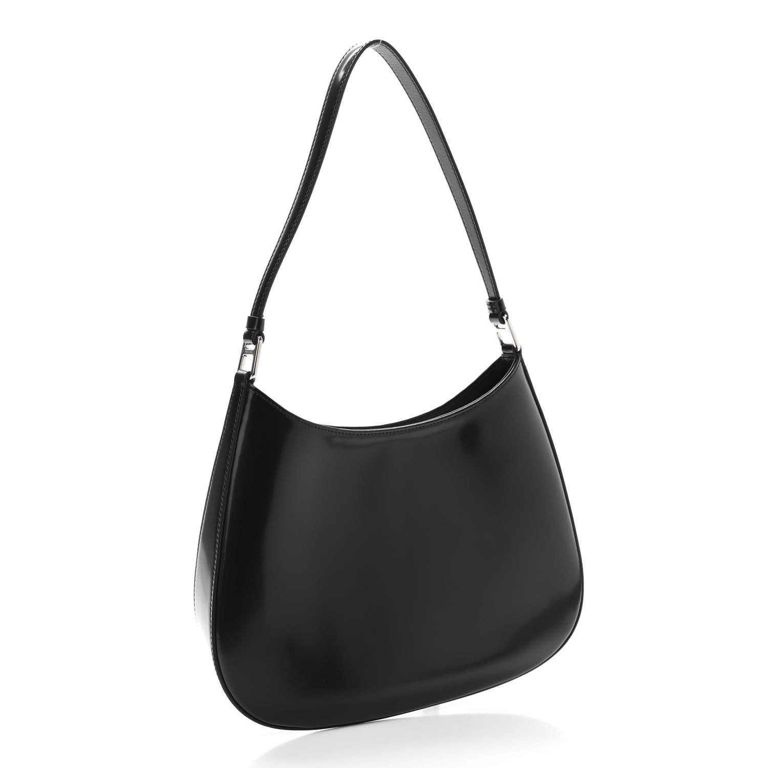 Prada Spazzolato Cleo Shoulder Bag Black 3 of 11