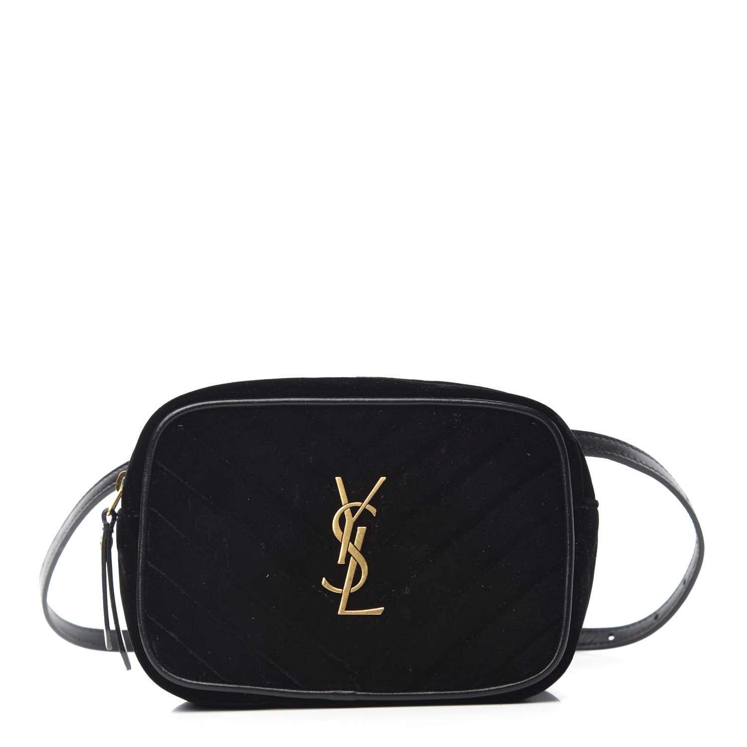 Saint Laurent Velour Matelasse Monogram Lou Belt Bag Black 1 of 11