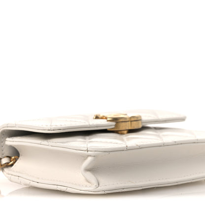 Chanel Calfskin Quilted Perfect Fit Coin Purse With Chain White 10 of 13
