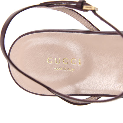 Gucci Lifford Calfskin GG Marmont Ankle Wrap Flat Sandals 39 Vintage Bordeaux 7 of 9
