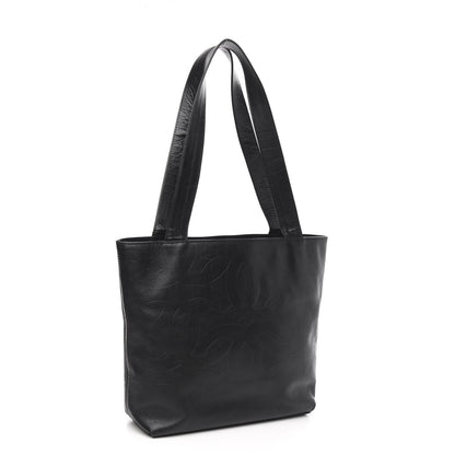 Chanel Calfskin Embossed CC Shoulder Bag Black 3 of 10