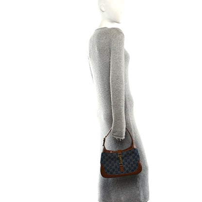 Gucci New Denim GG Monogram Calfskin Small Jackie 1961 Hobo Blue Tea Cuir Blue Tea Cuir 2 of 10