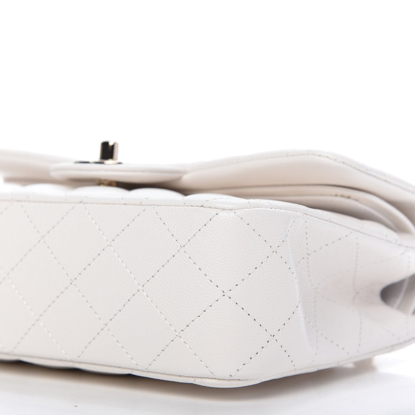 Caviar Quilted Small Double Flap White