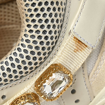 Gucci X SEGA Mesh Calfskin Suede Removable Crystals Womens Flashtrek Sneakers 36 Great White 9 of 9