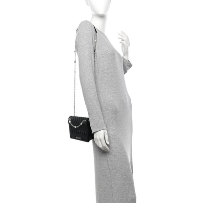 Miu Miu Nappa Matelasse Crystal Mini Chain Bag Black 2 of 11