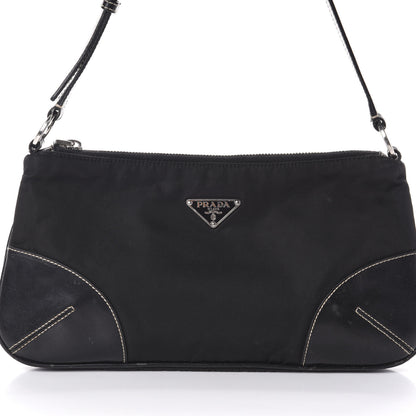 Prada Tessuto Light Nylon Soft Calf Shoulder Bag Black 9 of 11