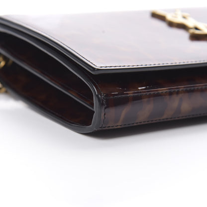 Saint Laurent Patent Monogram Chain Wallet Tortoiseshell 9 of 11