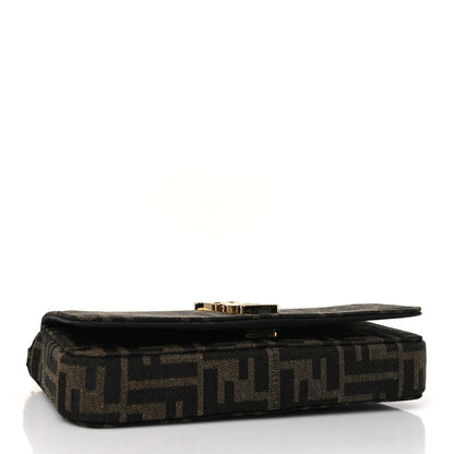 Fendi Fabric Jacquard FF 1974 Fendigraphy Wallet On Chain Tobacco Moro Ebano 5 of 8