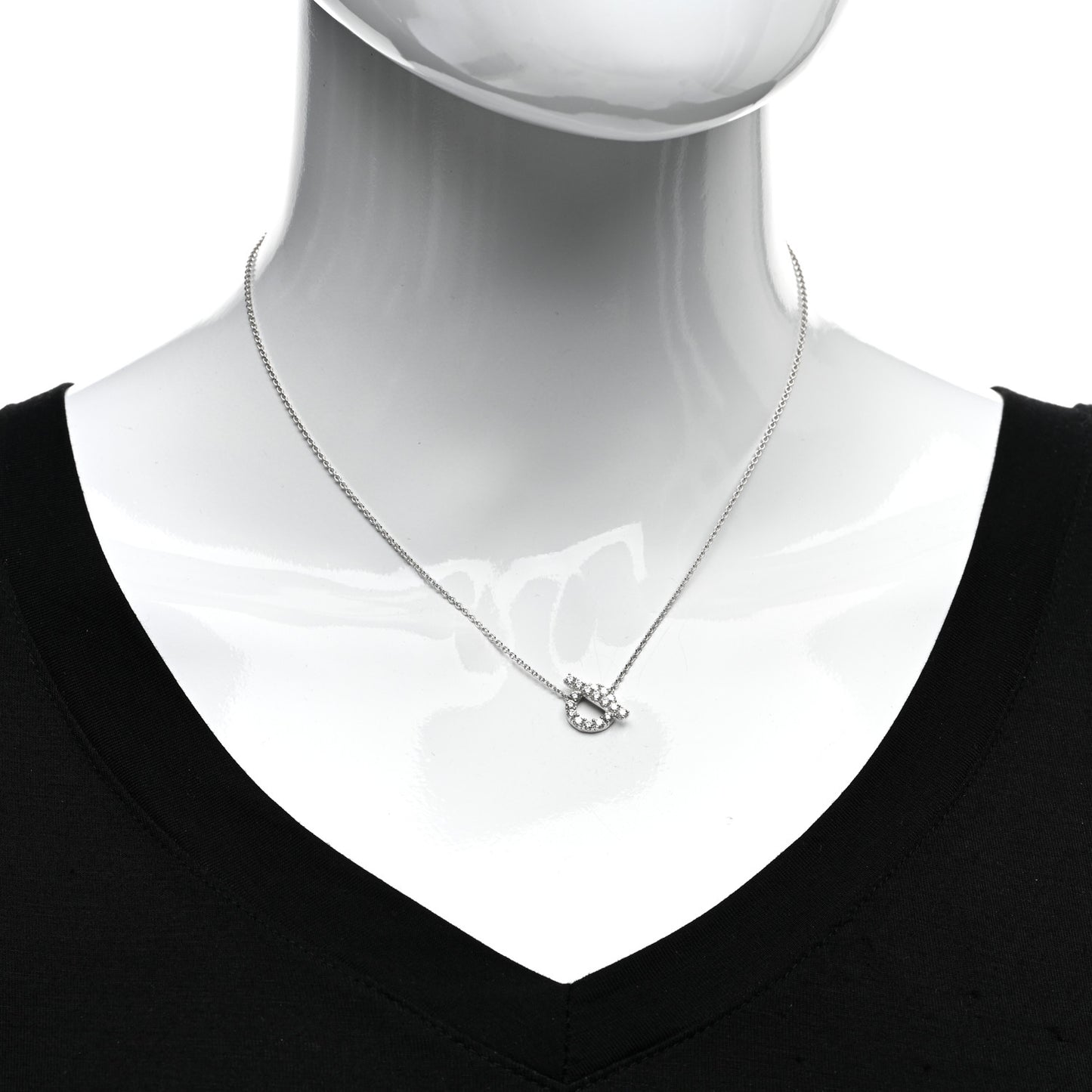 18K White Gold Diamond Finesse Pendant Necklace