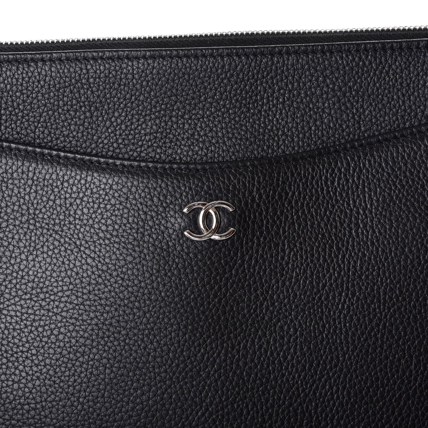 Grained Calfskin Large Neo Executive Cosmetic Case Black