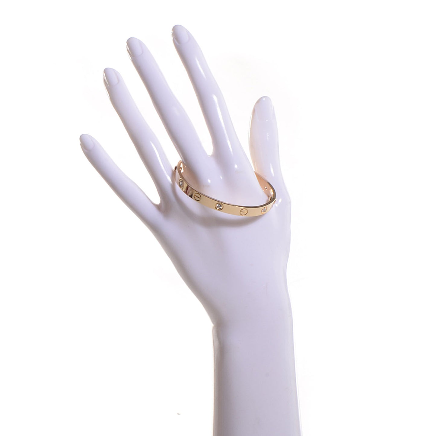 18K Yellow Gold 6 Diamond LOVE Bracelet 16