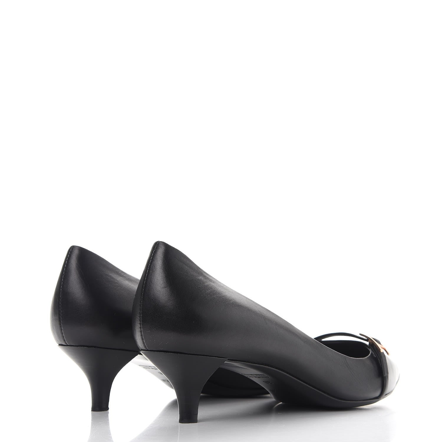 Hermes Calfskin Lauren Pumps 38 Black 4 of 8