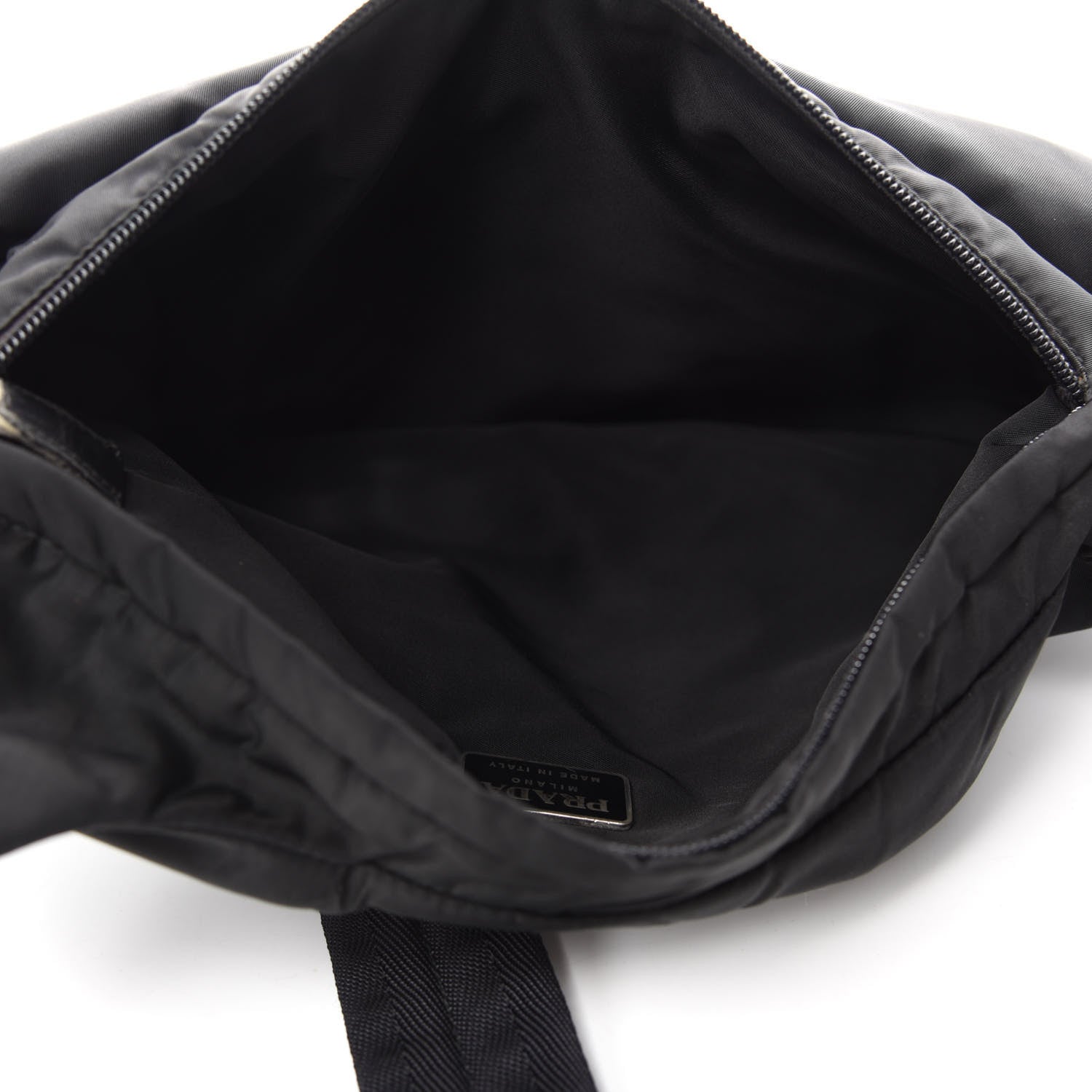 Prada Tessuto Nylon Saffiano Messenger Satchel Black 6 of 11