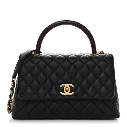 Chanel Caviar Lizard Quilted Small Coco Handle Flap Black 1 of 10