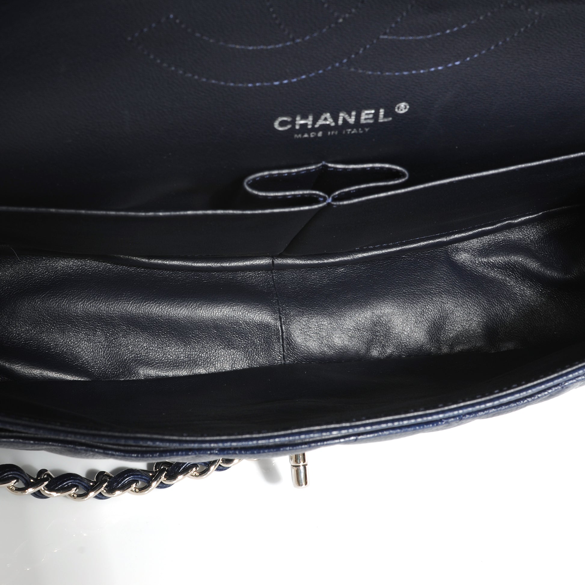 Chanel Caviar Jumbo Double Flap Navy Blue 10 of 10