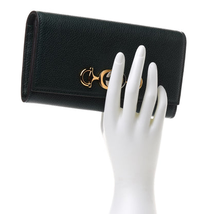 Gucci Grainy Calfskin Zumi Continental Wallet Vintage Green 2 of 10