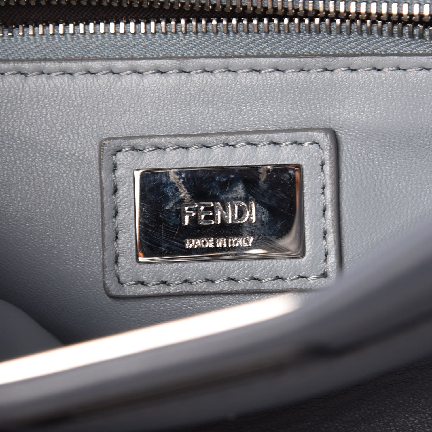 Fendi Nappa Colorblock Mini Peekaboo Iconic Satchel Tempesta Nebula Polvere 10 of 11