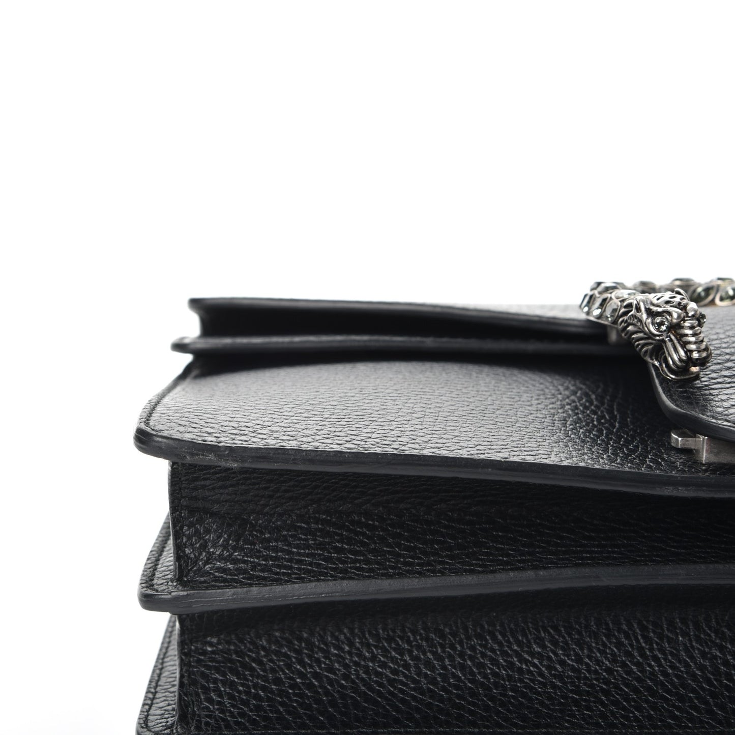 Pebbled Calfskin Small Dionysus Shoulder Bag Black