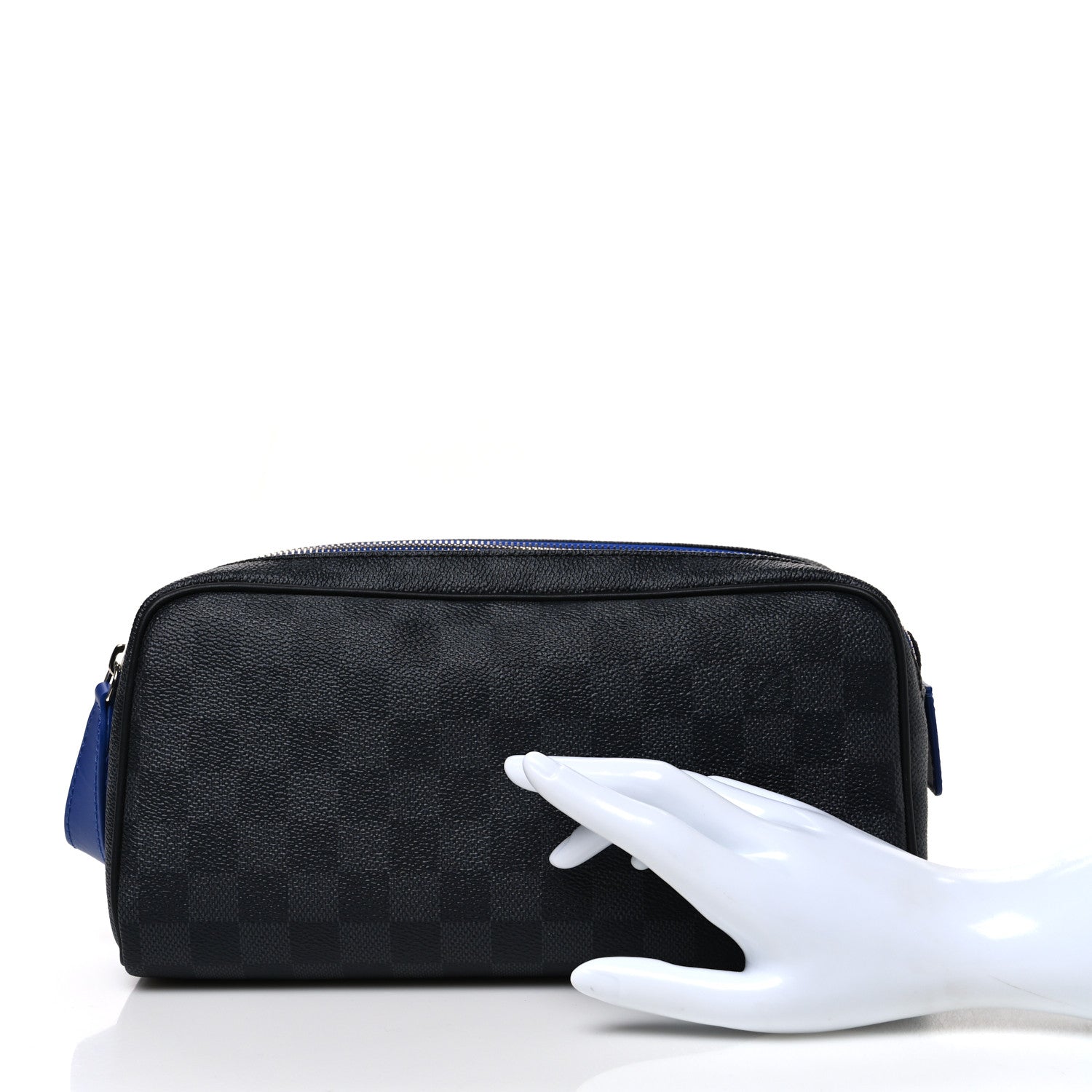 Louis Vuitton Damier Graphite Dopp Kit Toilet Pouch Blue 2 of 7