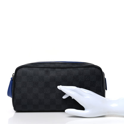 Louis Vuitton Damier Graphite Dopp Kit Toilet Pouch Blue 2 of 7