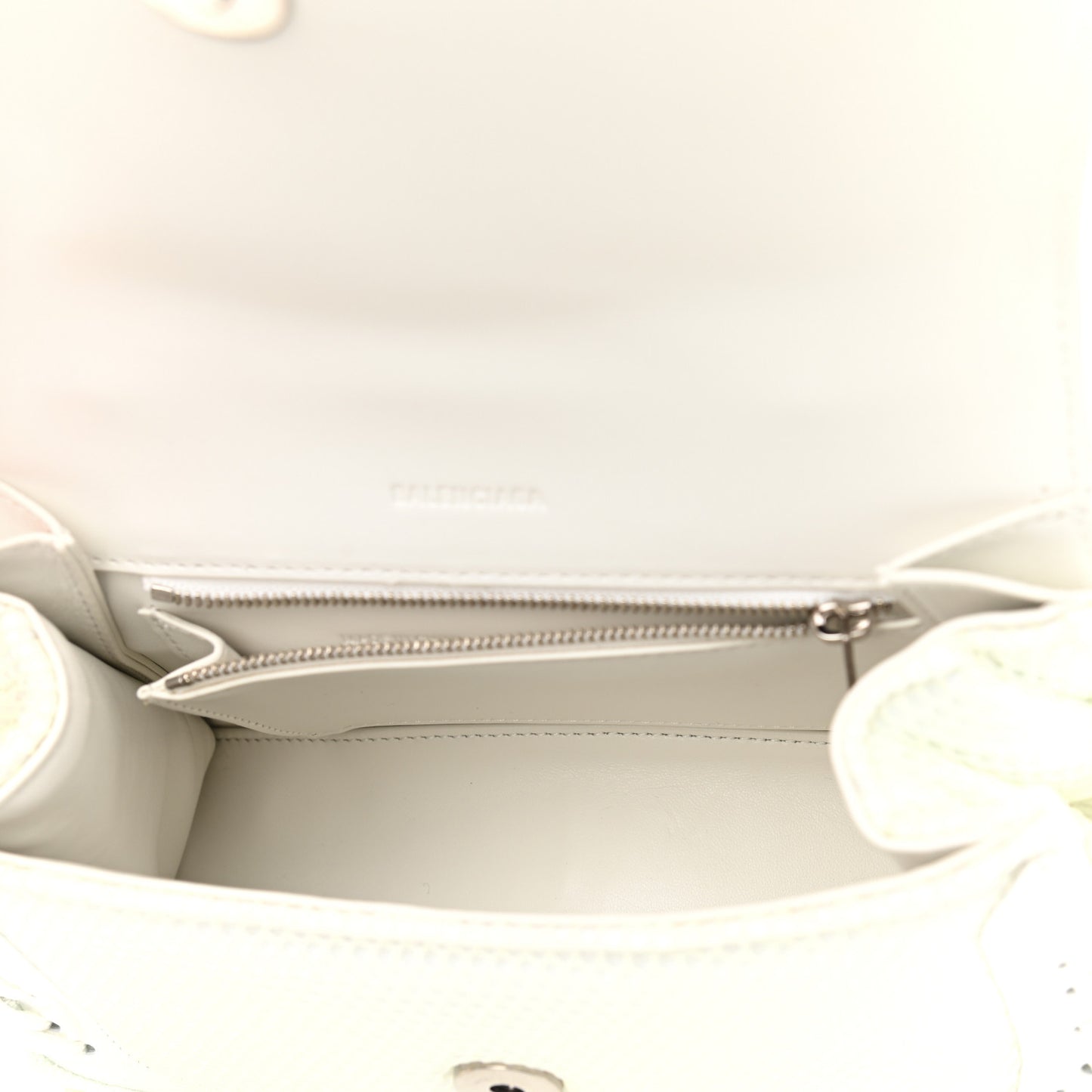 Faux Calfskin Fabric Glow In The Dark Small Sneakerhead Top Handle Bag White