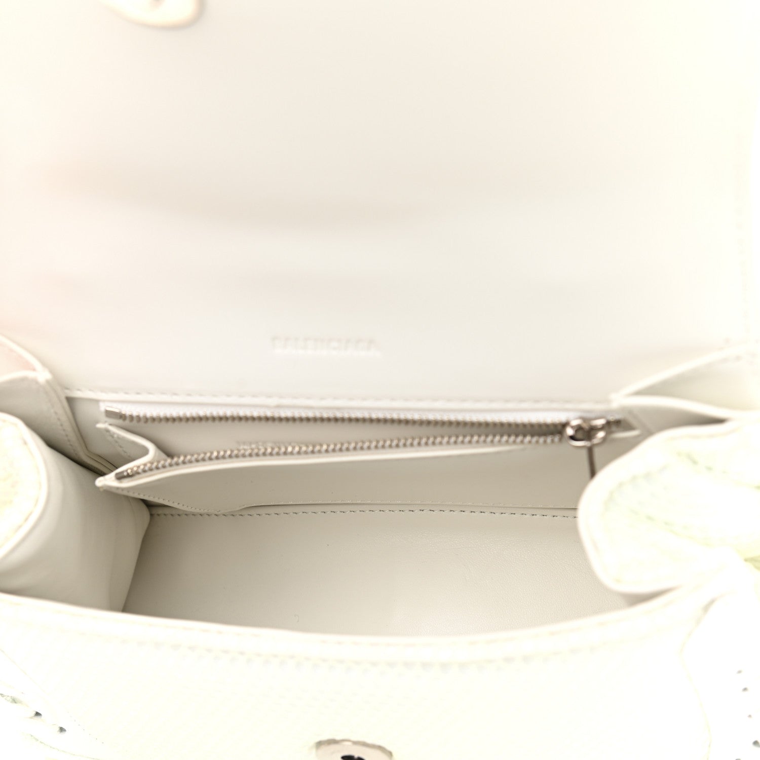 Balenciaga Faux Calfskin Fabric Glow In The Dark Small Sneakerhead Top Handle Bag White 5 of 9