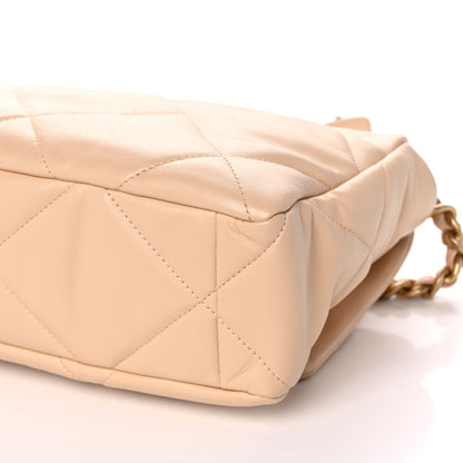 Chanel Lambskin Quilted Large Chanel 19 Flap Beige 10 of 10