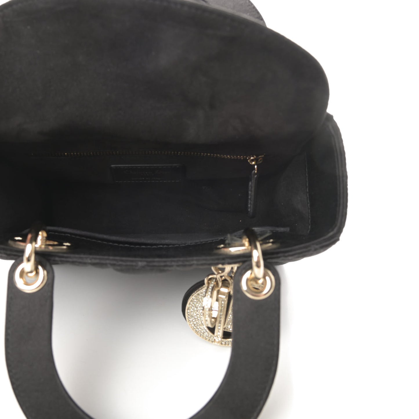 Satin Swarovski Crystal Cannage My ABC Lady Dior Black